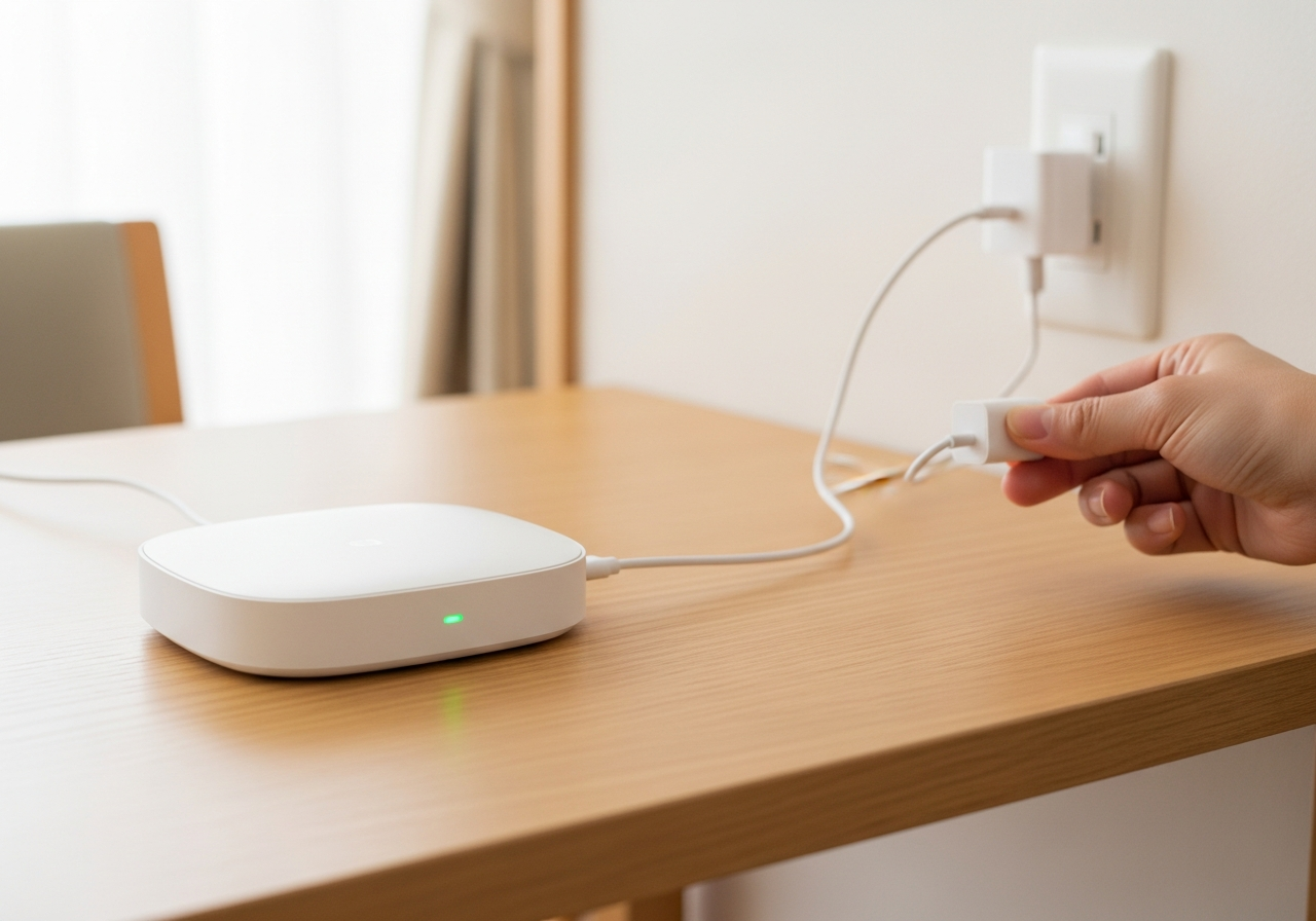 ハブ（通信ユニット）の電源を入れる